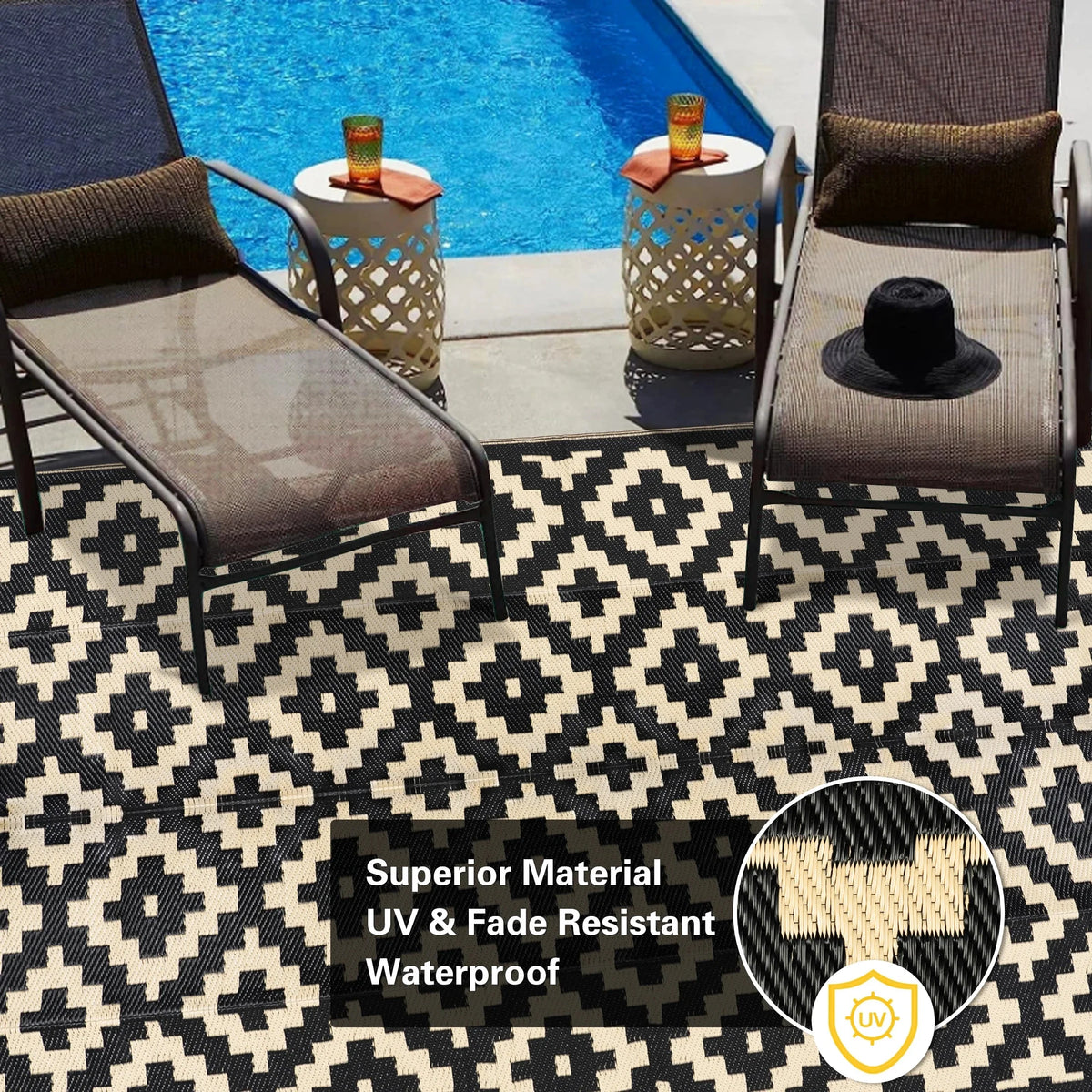 5'x8' Waterproof Plastic Outdoor Rugs I544