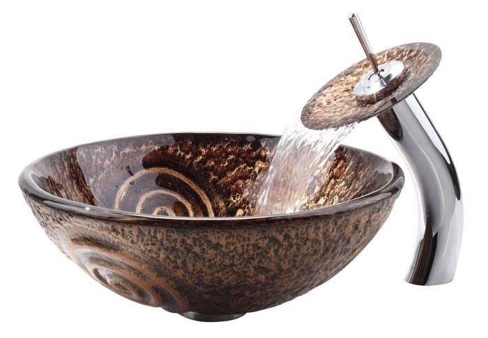 Oil Rubbed Bronze Glass Vessel Sink V452
