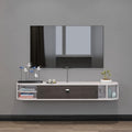 55.11'' Gray-White Wall Mounted Floating TV Shelf D306