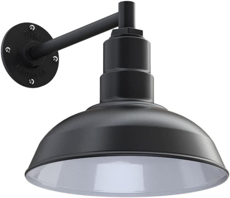 Green 16 Gooseneck Steel Dome Barn Light E6992