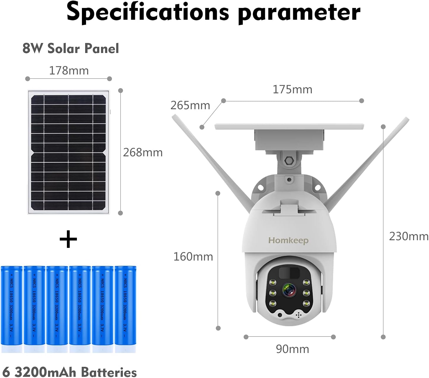 PTZ 360° View 1080P Wireless WiFi Rechargeable 19200mAh Battery IP Surveillance Camera S537