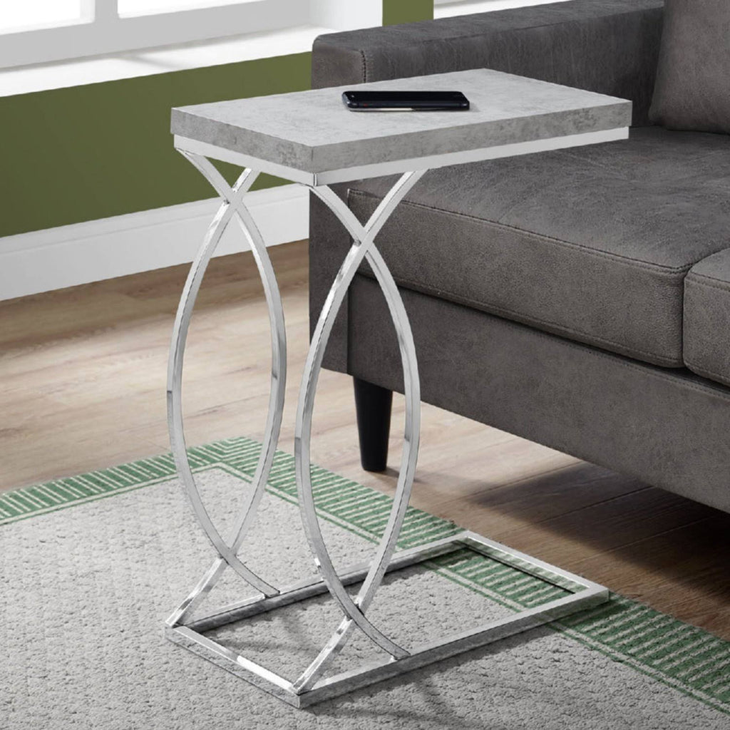 Grey MDF Laminate Metal Accent Table B831313