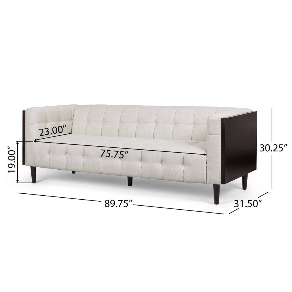 Tufted 3 Seater Sofa Beige/Brown N385
