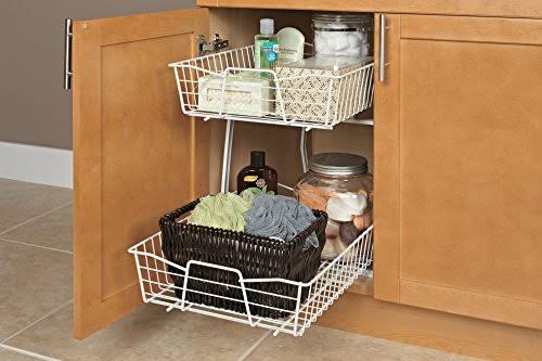 White 2 Tier Kitchen Cabinet Organizer D191366