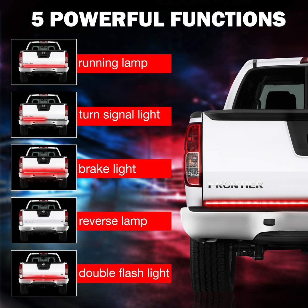 60 Inch Quad Row LED Truck Bed Light Strip, Red Brake/Running, Pack of 2 A677427