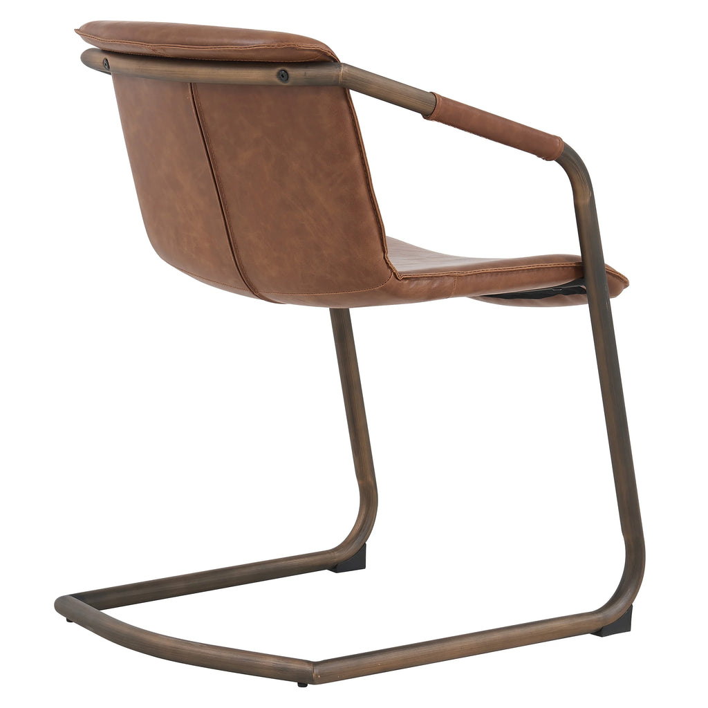 Antique Cigar Brown Gold Finish Side Chair Set of 2 N284