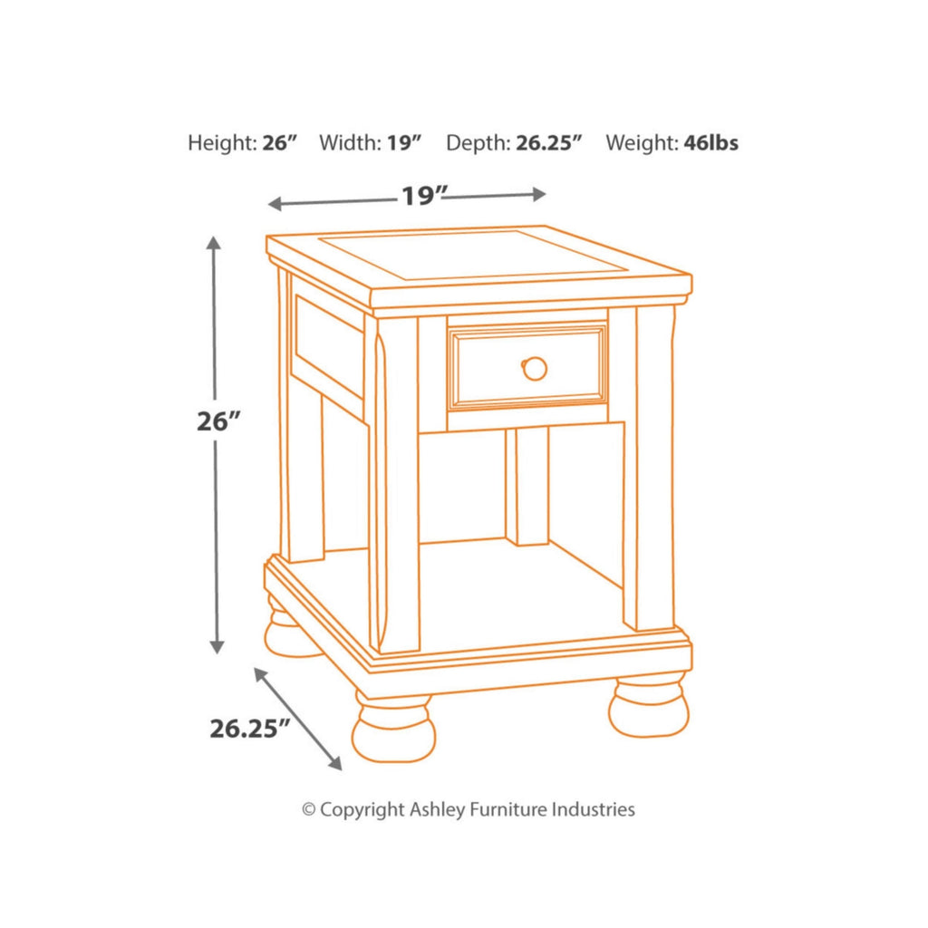 Medium Brown Chair Side End Table W504