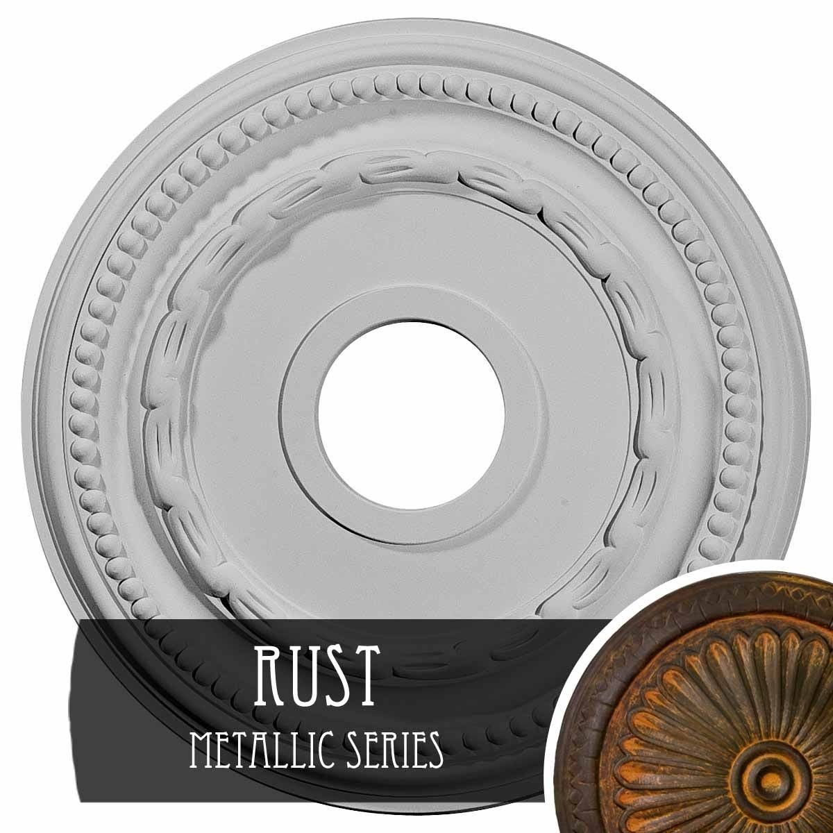 15 3/8x22OD x 3 5/8x22ID x 1x22P Hand-Painted Rust Ceiling Medallion Y8330