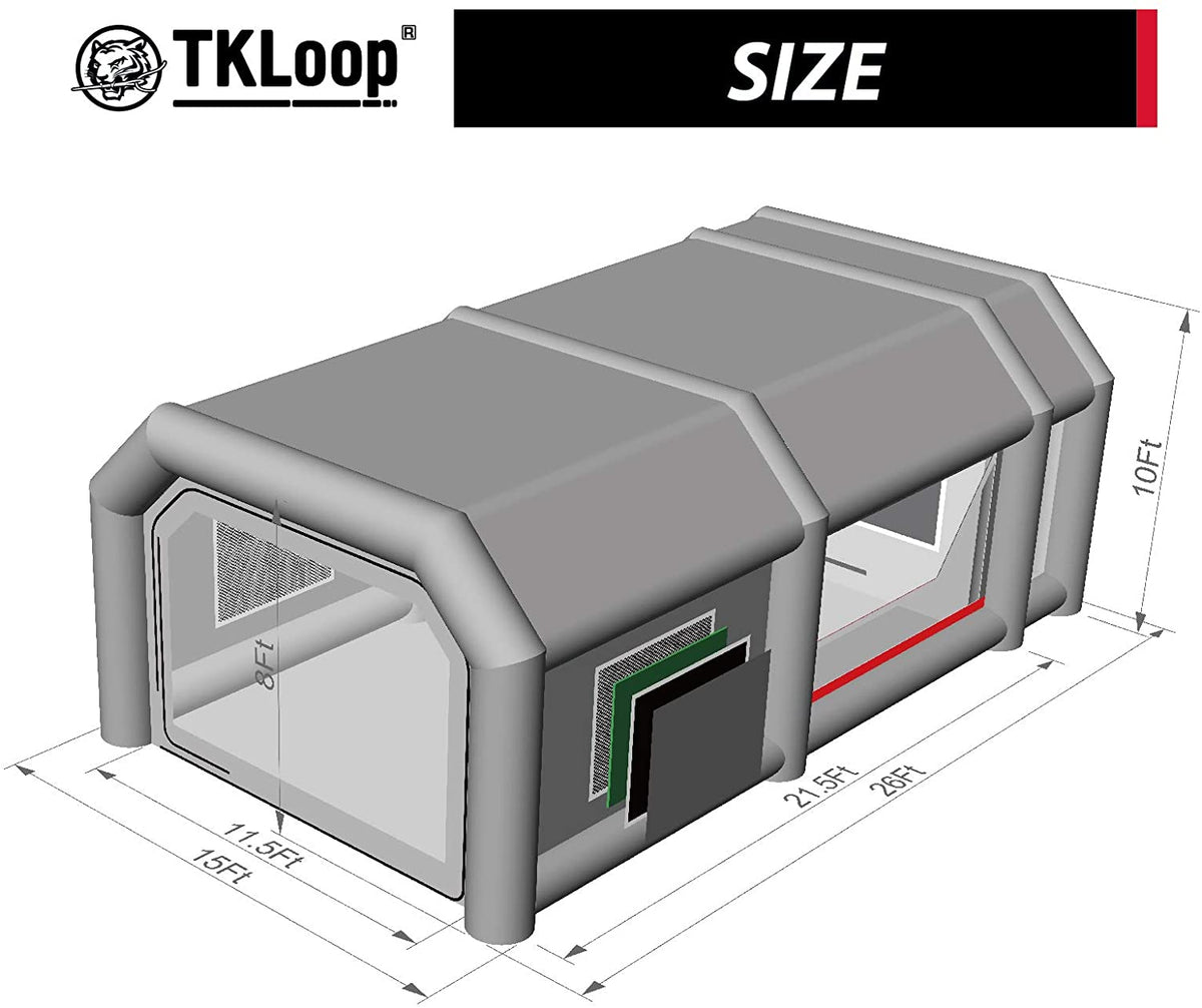 26X15X10Ft Inflatable Paint Booth Tent with Air Filter System and Blower R56331