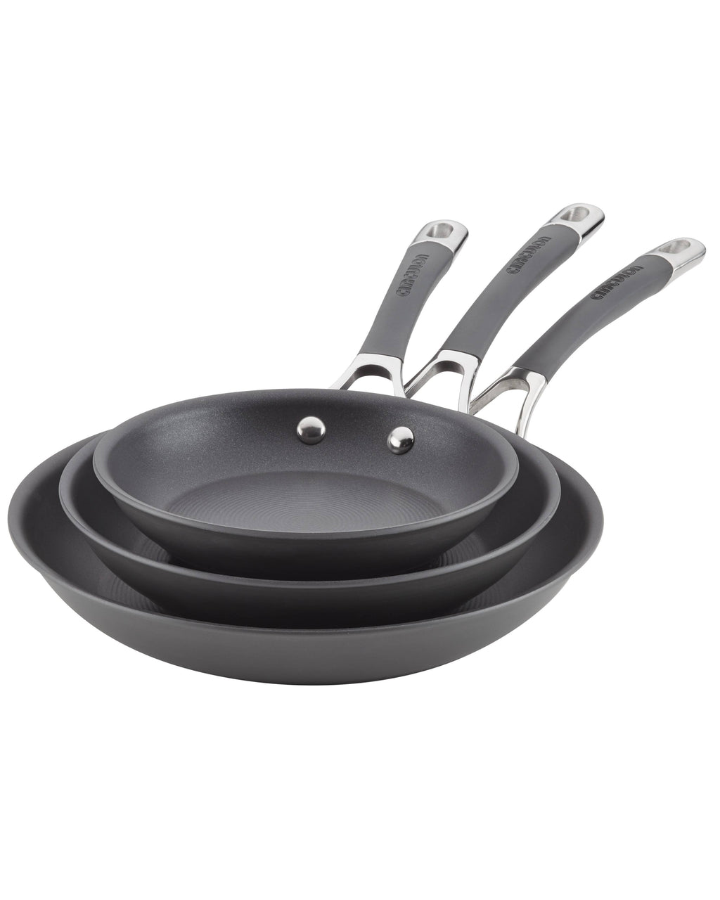 3-Piece Hard-Anodized Nonstick Frying Pan C69541