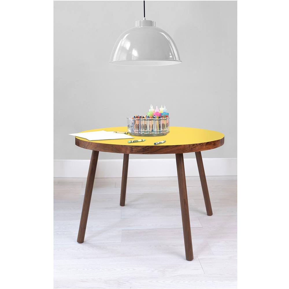 Round Kids Table Maple/Yellow 23.5x22 R38272