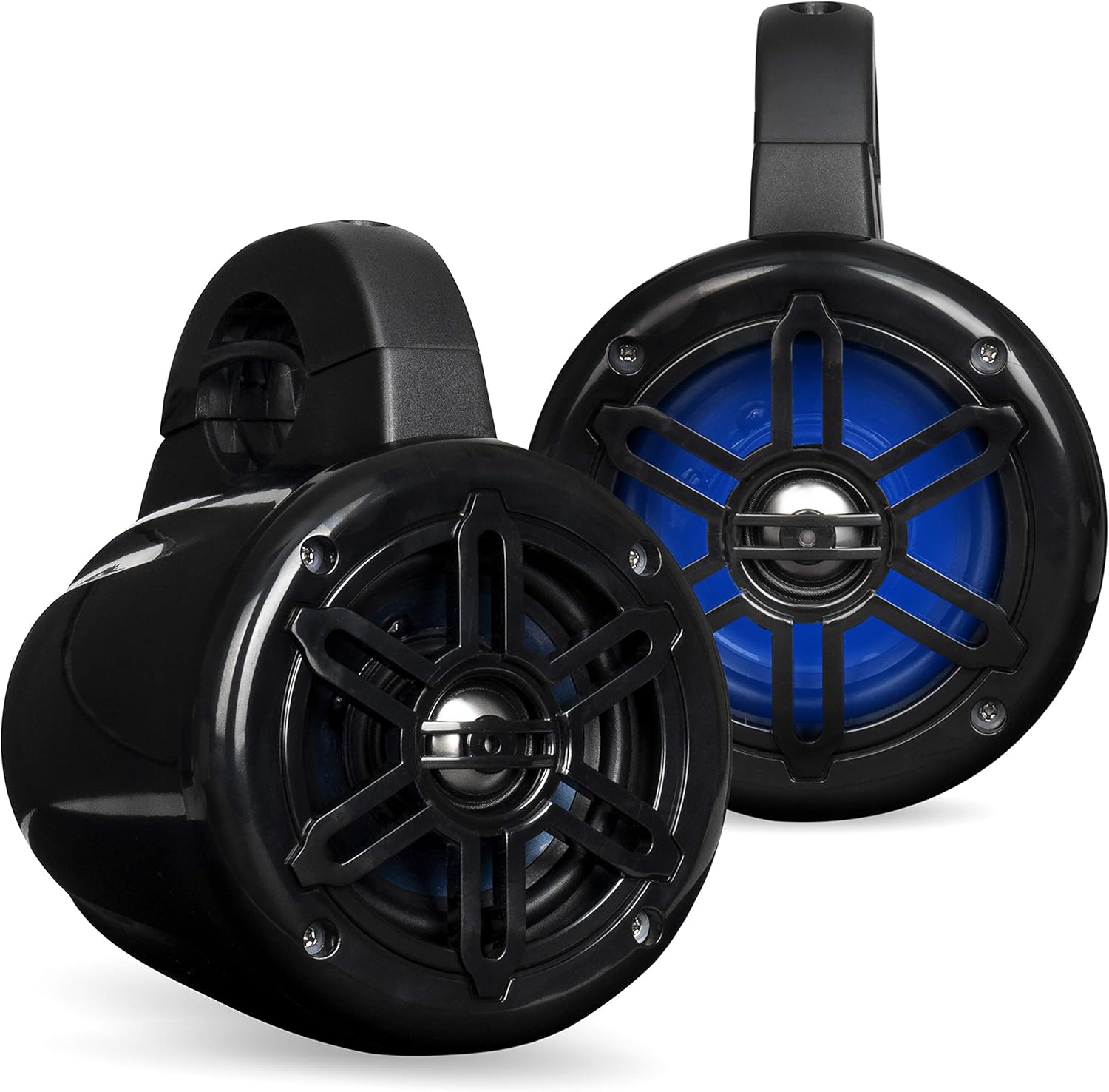 Pair of 400W 4-inch Speaker Pods with Blue LED Lighting W2503