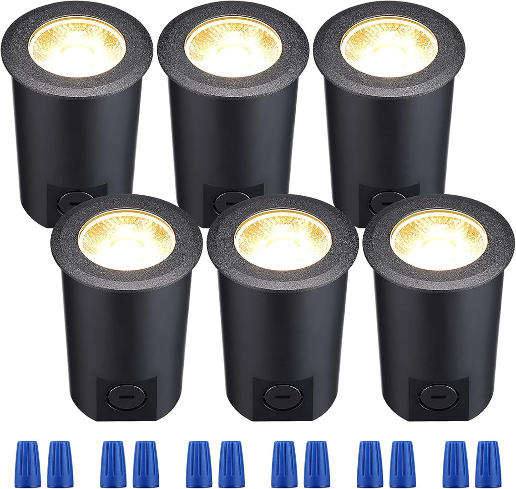 Pack of 6 7W 12V LED Aluminum In-Ground Well Light J870588