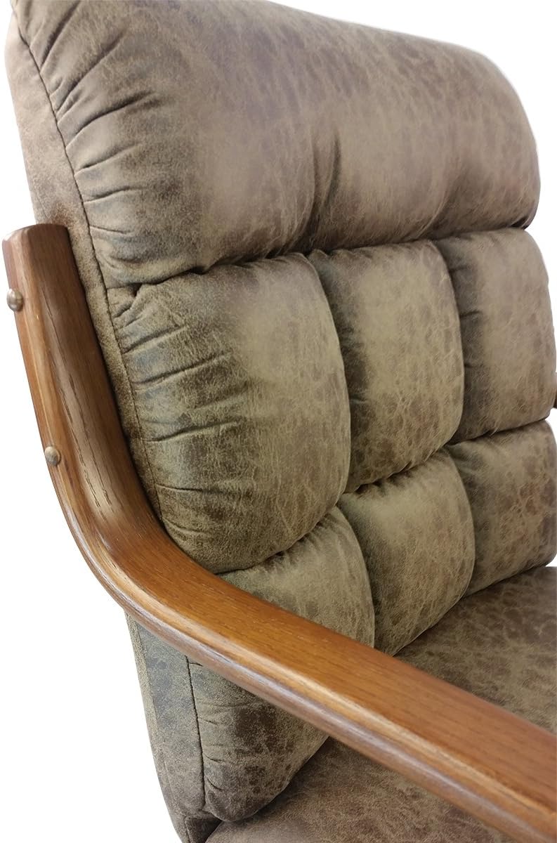 Rawhide Microsuede Swivel Tilt Caster Arm Chair Q573309