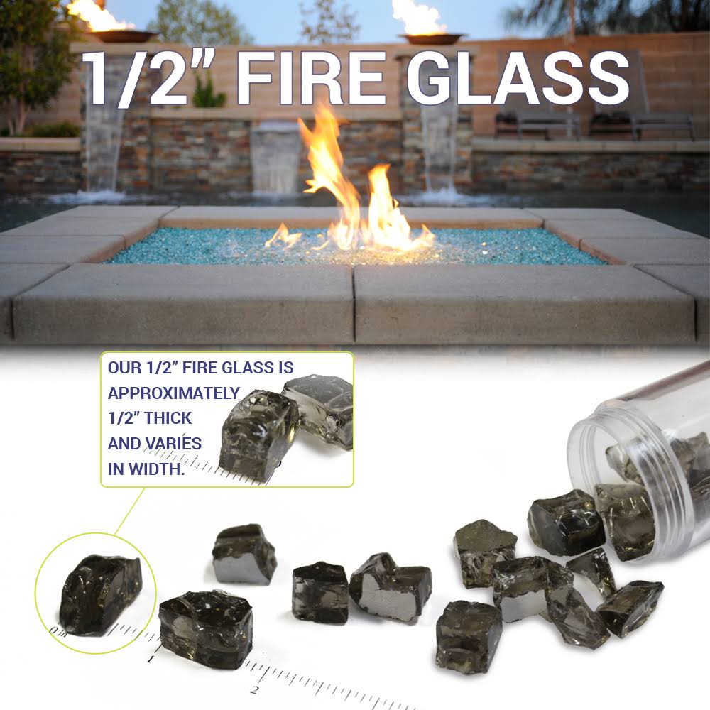 1/2x22 Pacific Blue Fire Glass 10 lb Jar G8194
