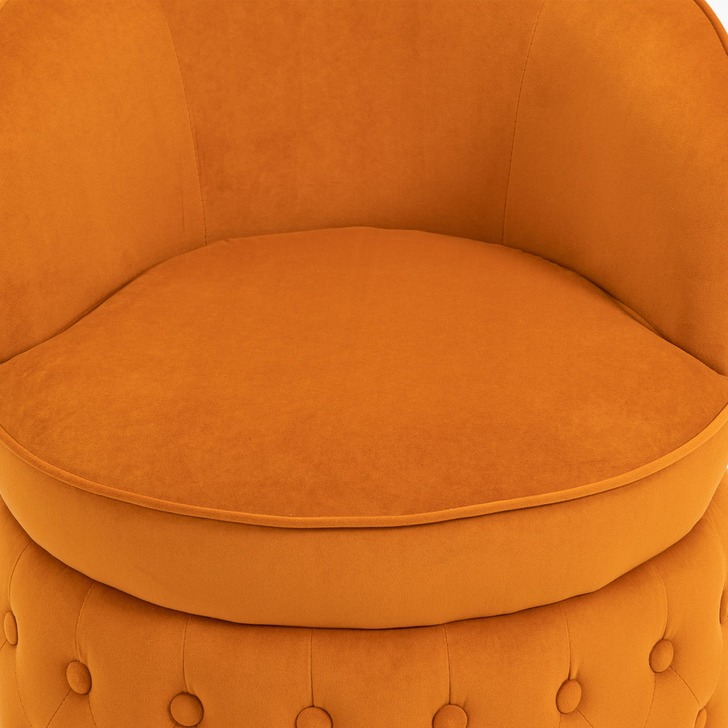 Swivel Cuddle Barrel Accent Sofa Chairs with Wide Upholstered Fluffy Velvet Fabric Chair Y8458