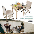 Camping Portable Folding Tables & 2Pcs Chairs Set with Carrying Storage Bag M57117