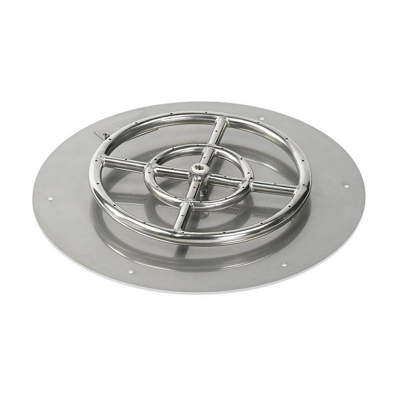 18x22 Round Stainless Steel Flat Pan with Spark Ignition Kit Propane E3838