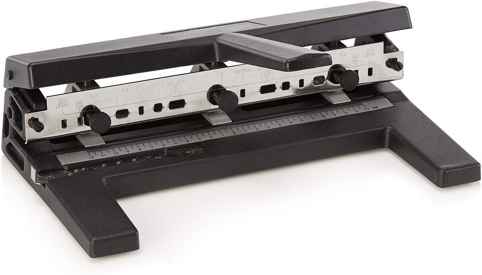 Heavy Duty Adjustable Hole Punch, 40 Sheet Capacity, Black T872