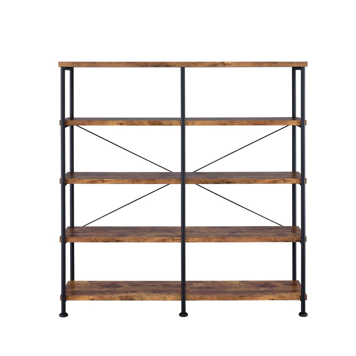Antique Nutmeg Double-Wide Bookcase K6614