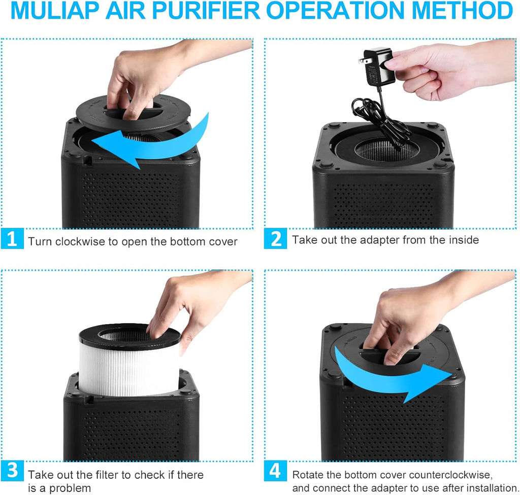 Black H13 True HEPA Air Purifier A4456