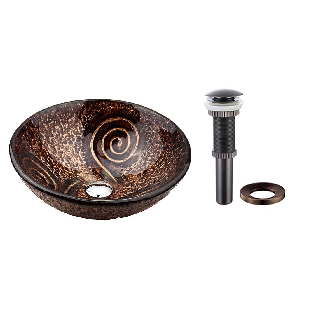Oil Rubbed Bronze Glass Vessel Sink V452