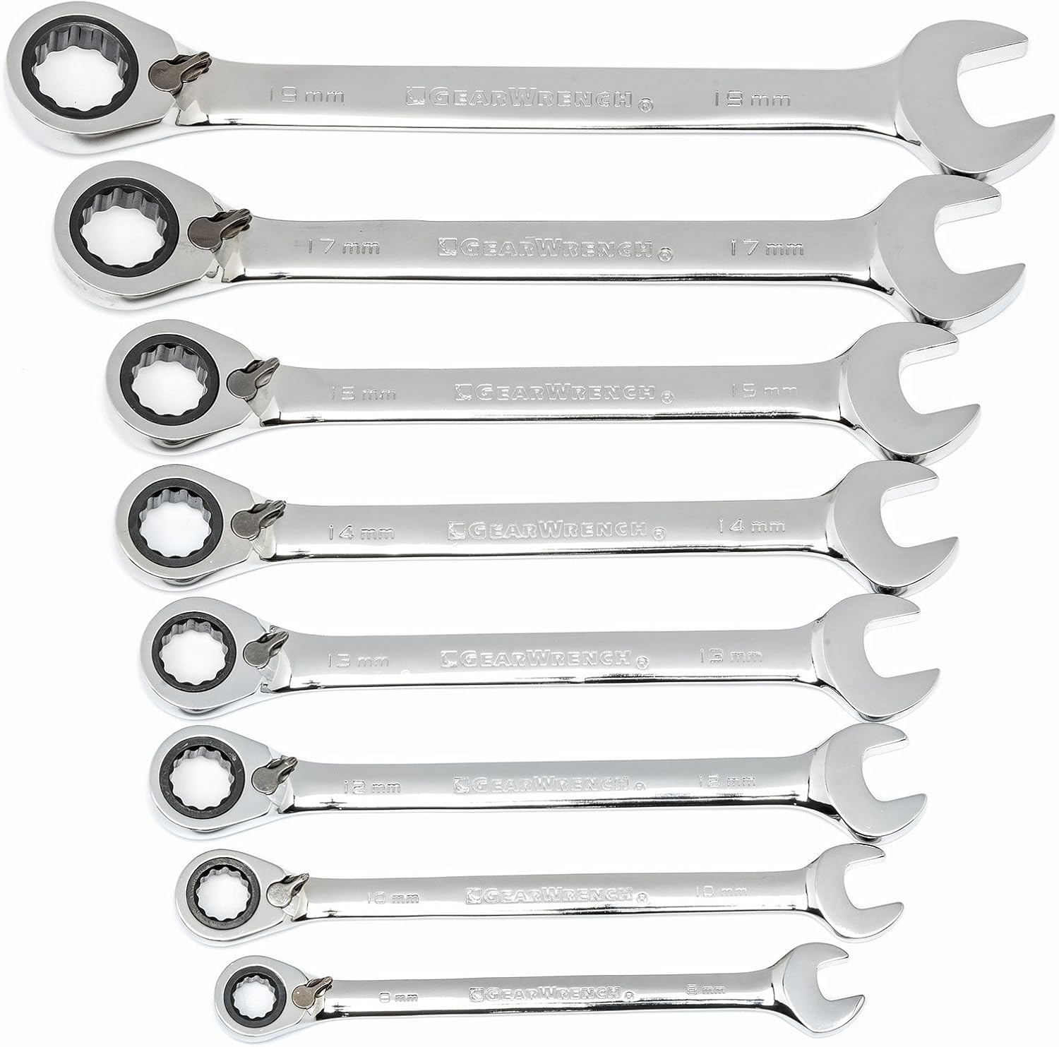 16 Pc. Reversible Ratcheting Combination Wrench Set with Tool Roll, Metric N6997