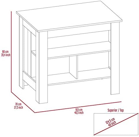 White Base Light Oak Top Kitchen Island N96629