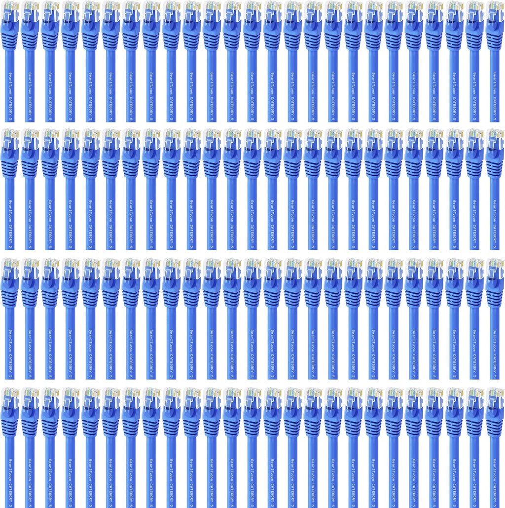 100-Pack Blue Cat5e Ethernet Patch Cable 1 Foot I529774