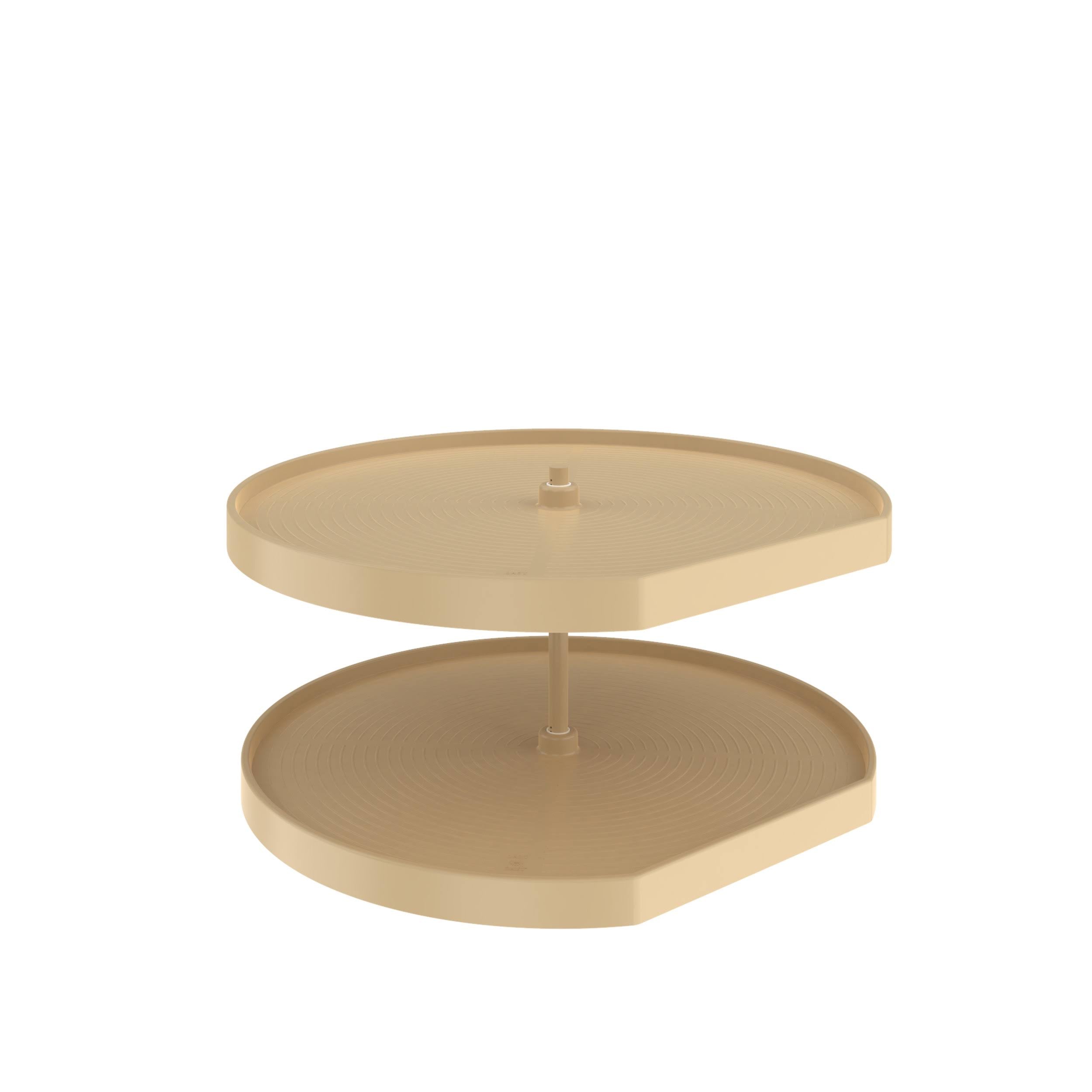 Almond Polymer D-Shape Lazy Susan 2-Shelf B97867