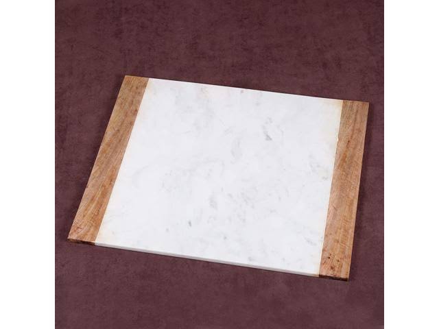 Natural White Marble Mango Wood Handled Board and Pastry Board Set V4208