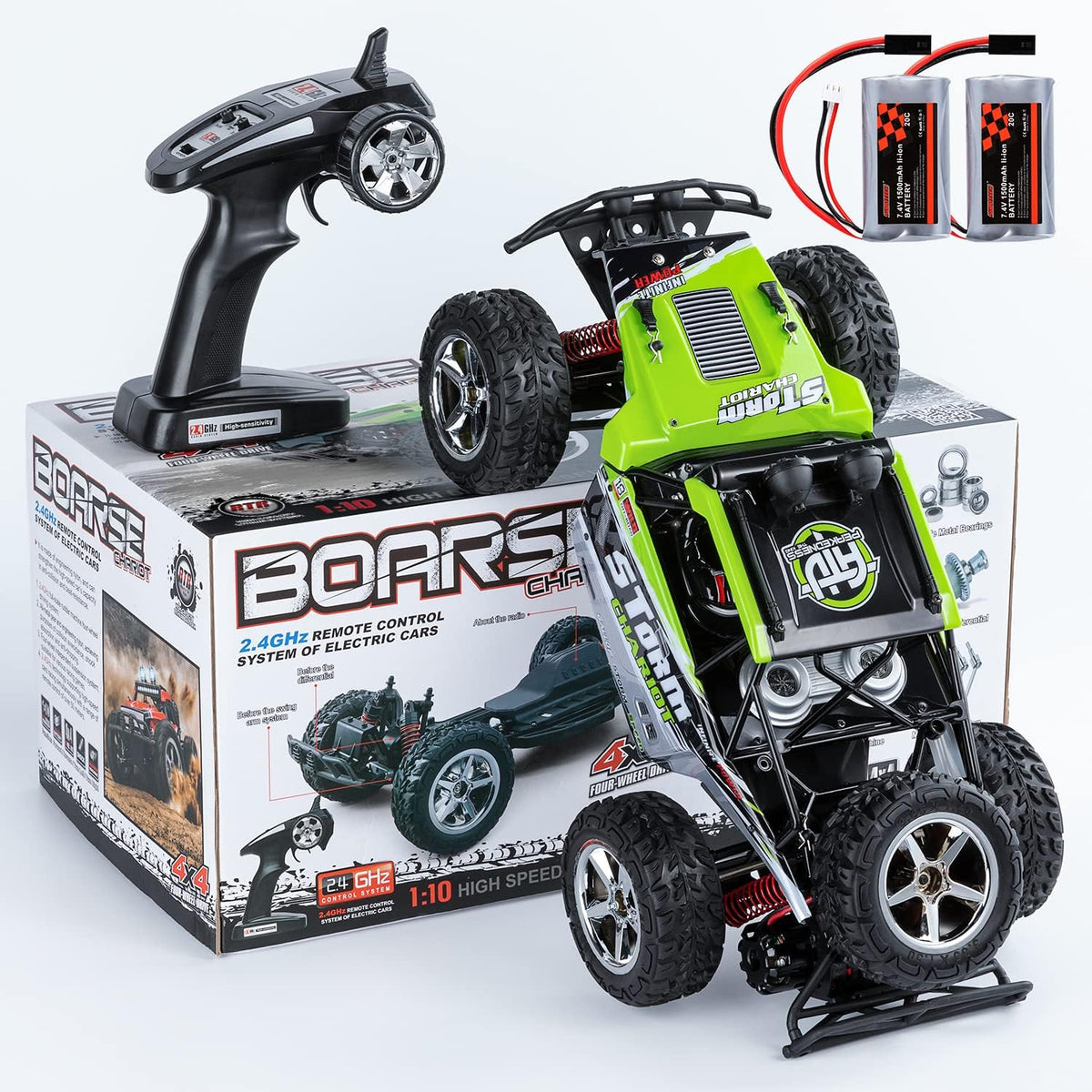 1:10 Scale 4WD RC Truck with 2 Rechargeable Batteries T21484