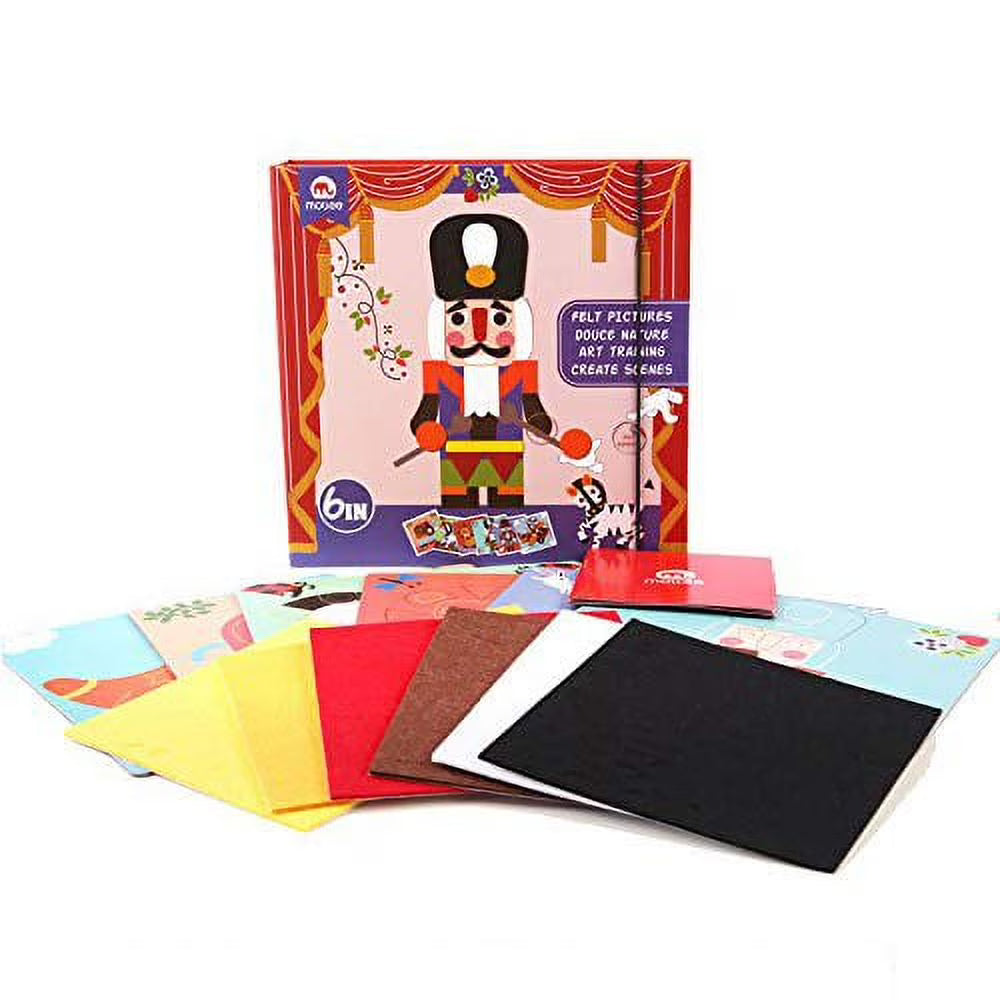 Fuzzy Felt Picture Sticky Mosaics 6 Templates Art Kits S216