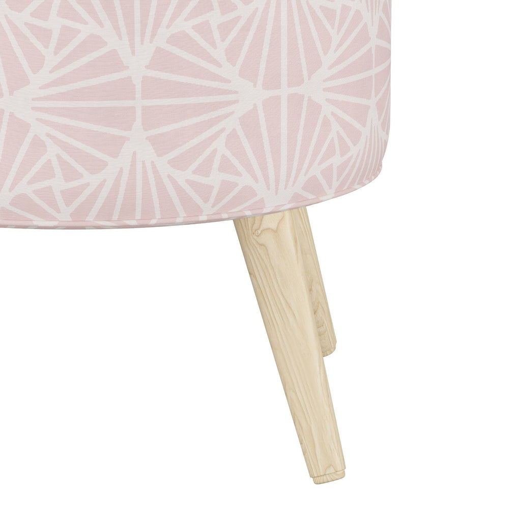 Round Cone Leg Ottoman Pink L1809