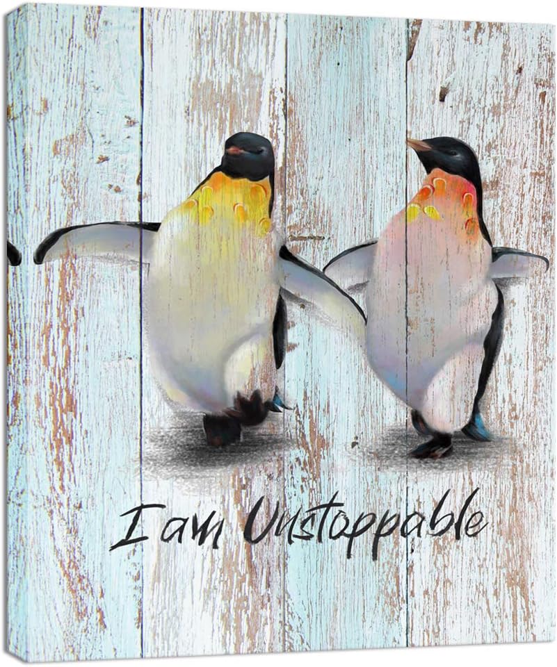 Funny Penguins Painting Canvas Prints Wall Art N35805