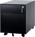 Black Steel File Cabinet 2 Drawer with Lock R7079