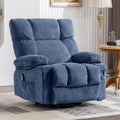 Blue Ergonomic Massage Rocker Recliner Chair with Vibration and Heat X7677
