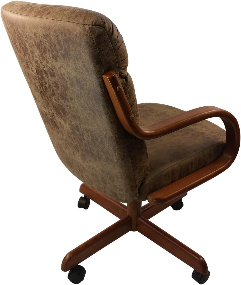 Rawhide Microsuede Swivel Tilt Caster Arm Chair Q573309