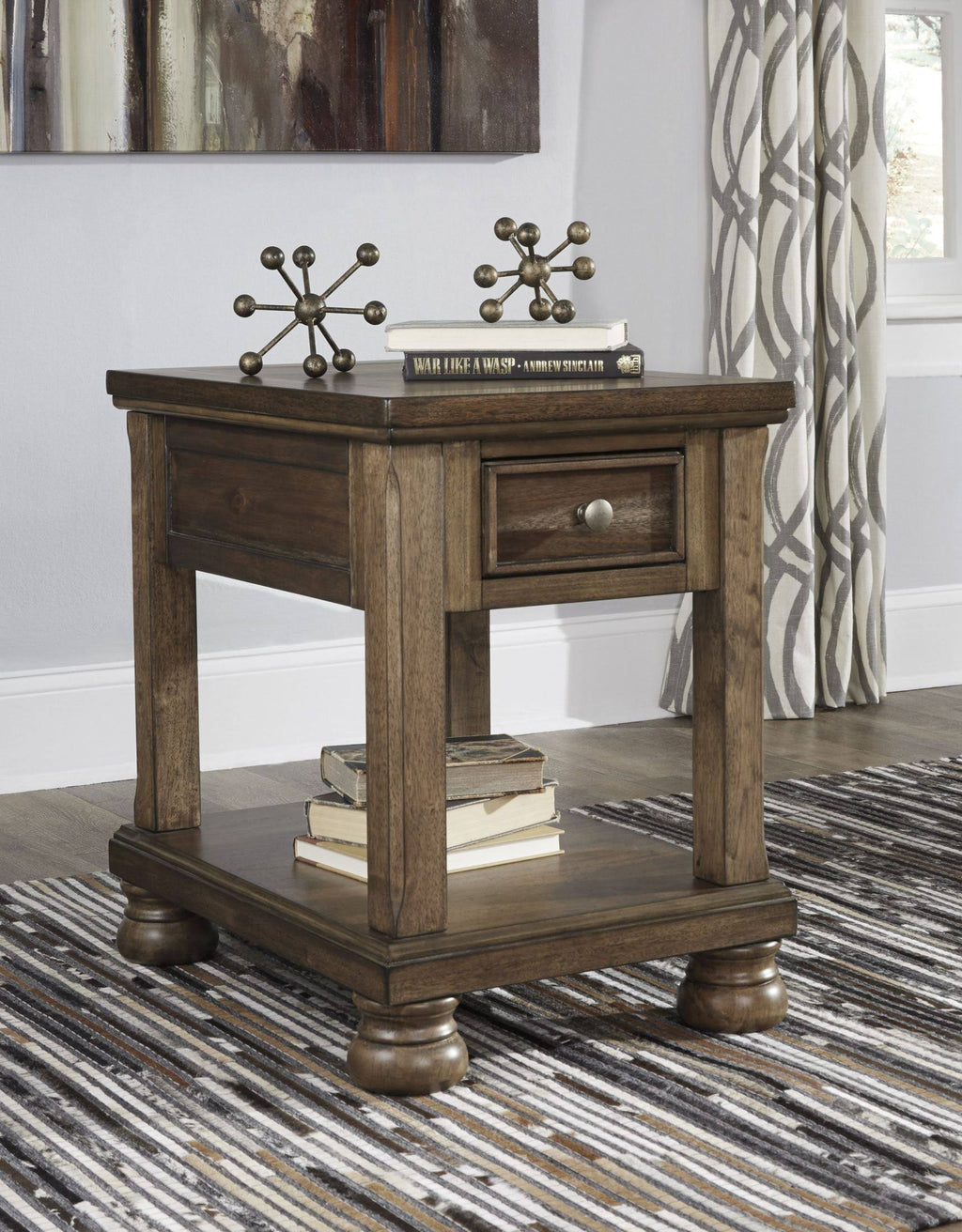 Medium Brown Chair Side End Table W504
