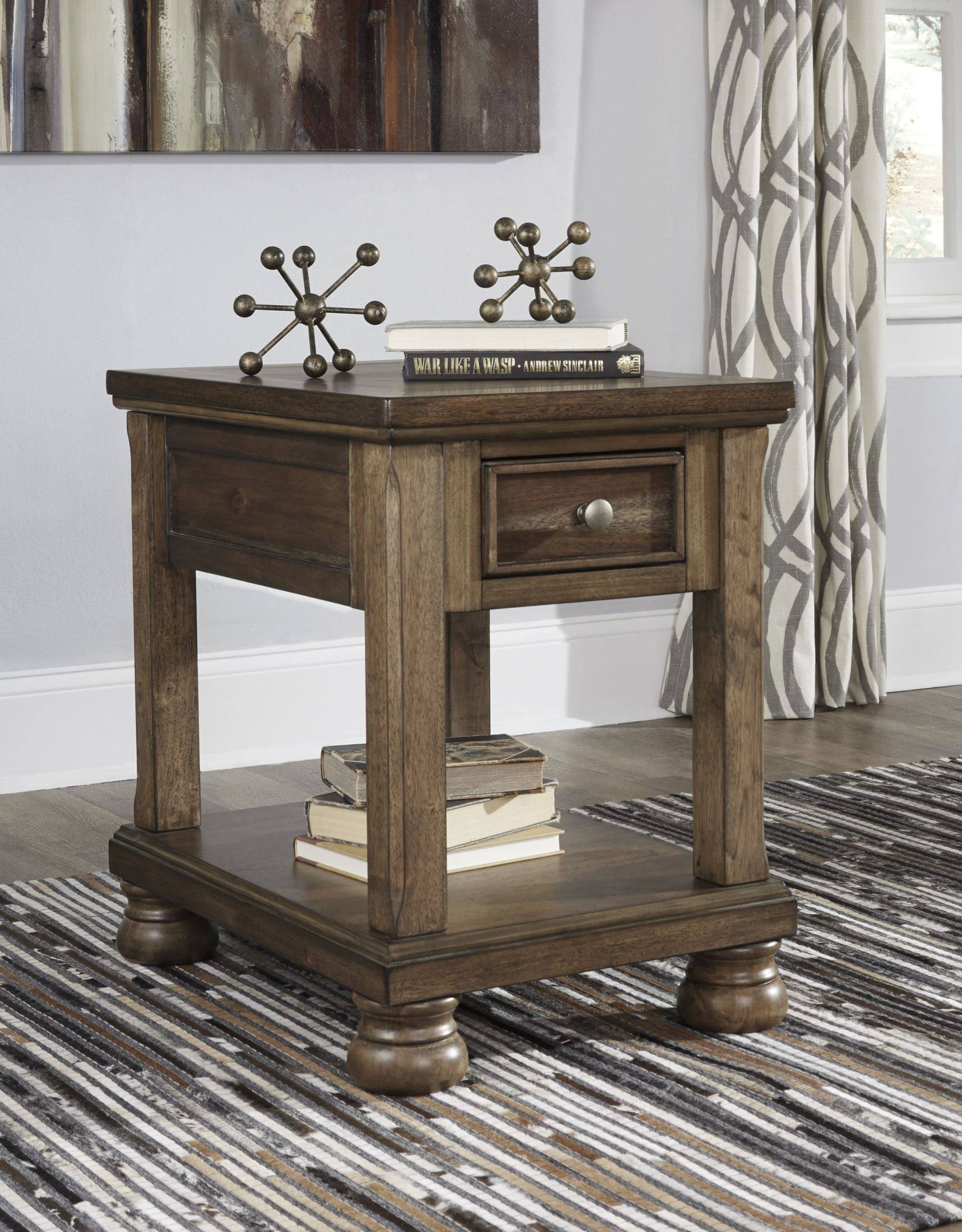 Medium Brown Chair Side End Table W504