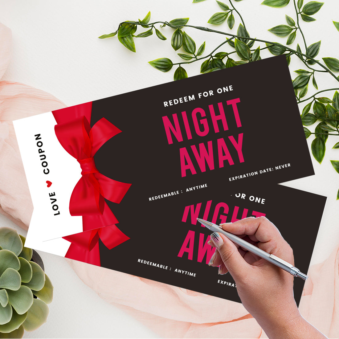 16-Pk Red Bow Coupons D504