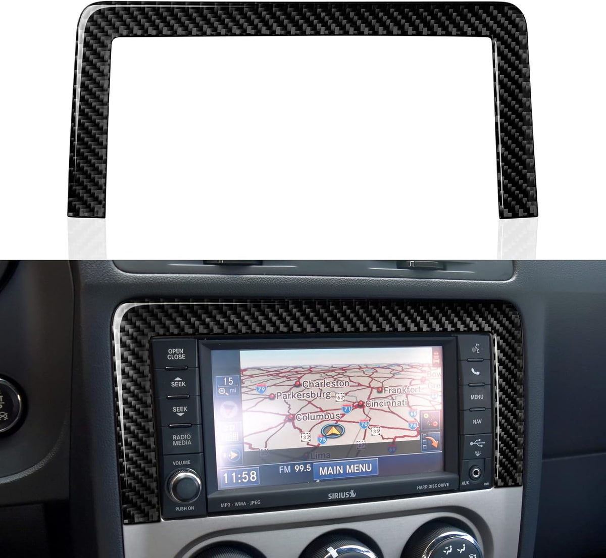 Carbon Fiber Center Console Dashboard Sticker Interior Trim Cover, Pack of 2 K557569