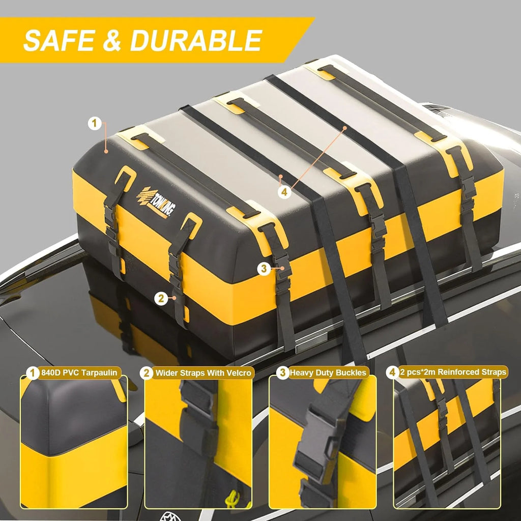 Yellow Waterproof Car Rooftop Cargo Carrier I559