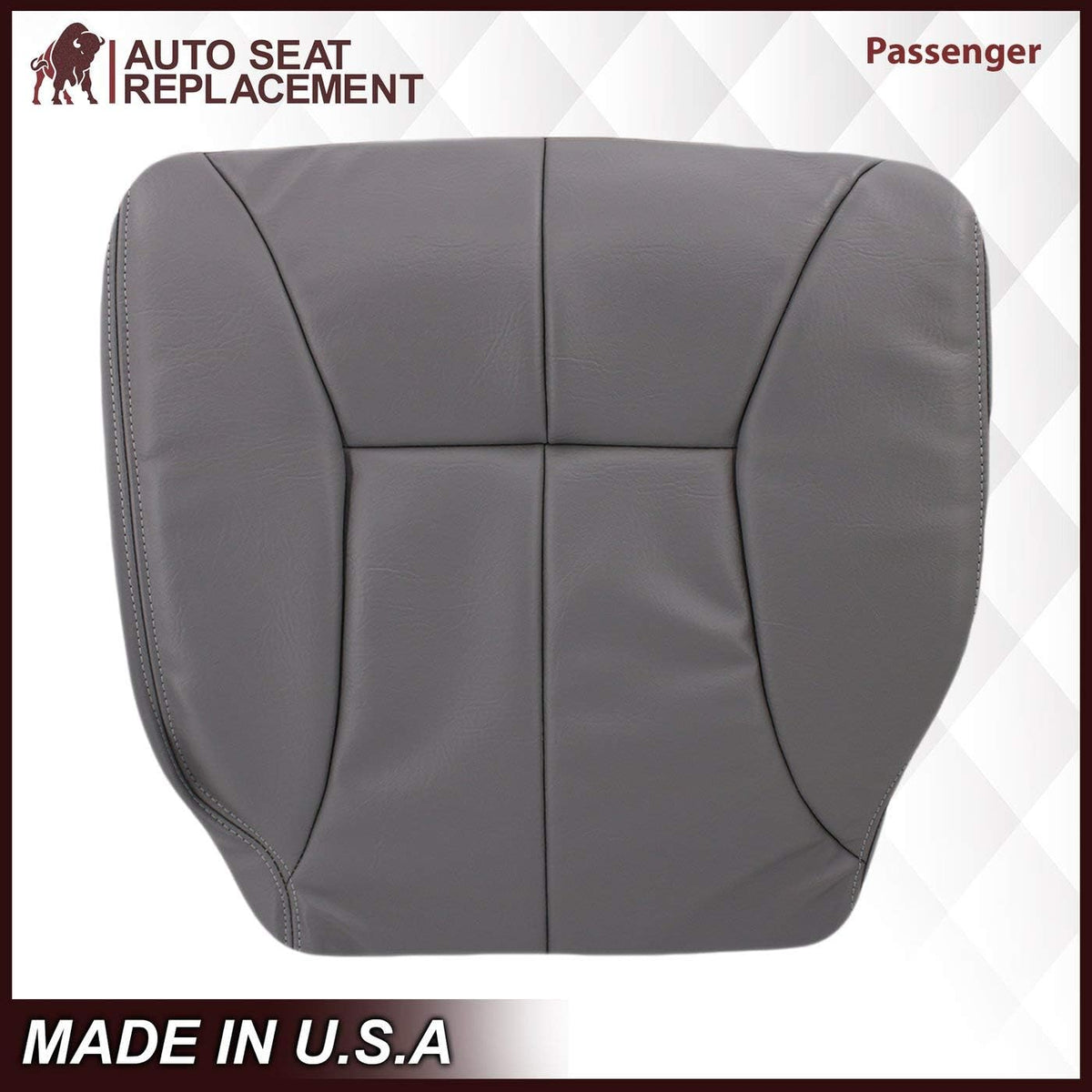 Agate Dark Gray Synthetic Leather Front Seat Cover Z54264