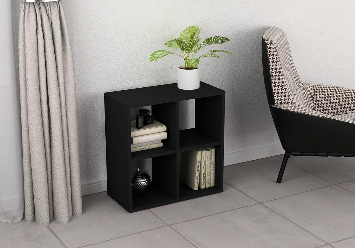 Black Wood Cubby Cube Bookcase D7273