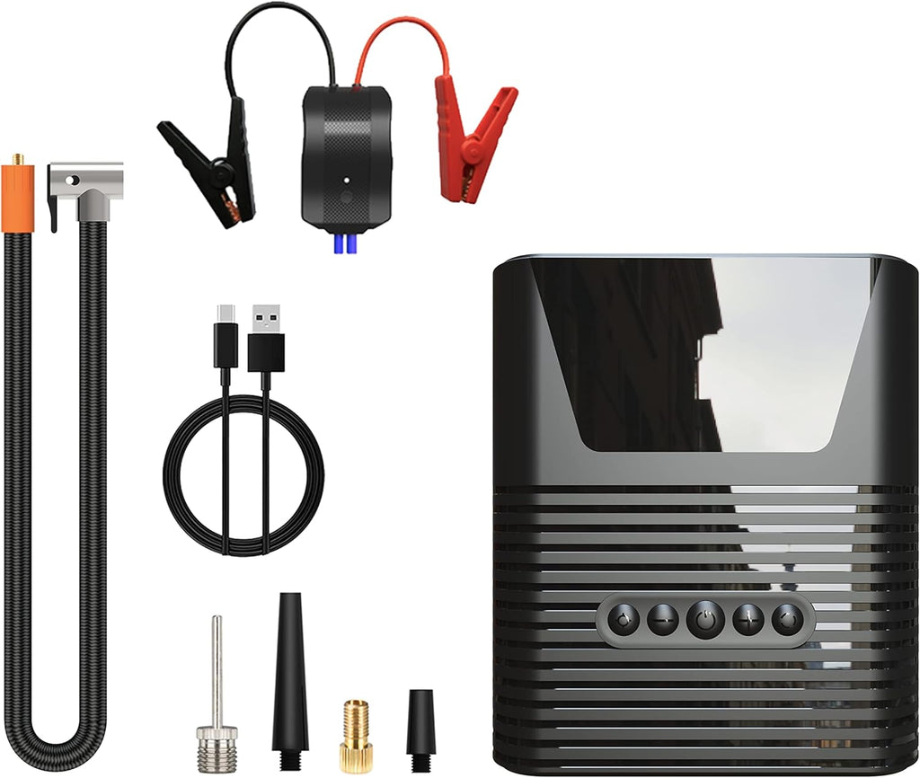 Car Battery Jump Starter with Tire Inflator Air Compressor Air Pump 150PSI 8800mAh 12V K18192