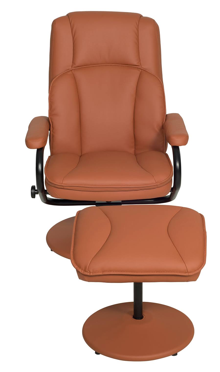 Black Swivel Recliner and Ottoman R9081