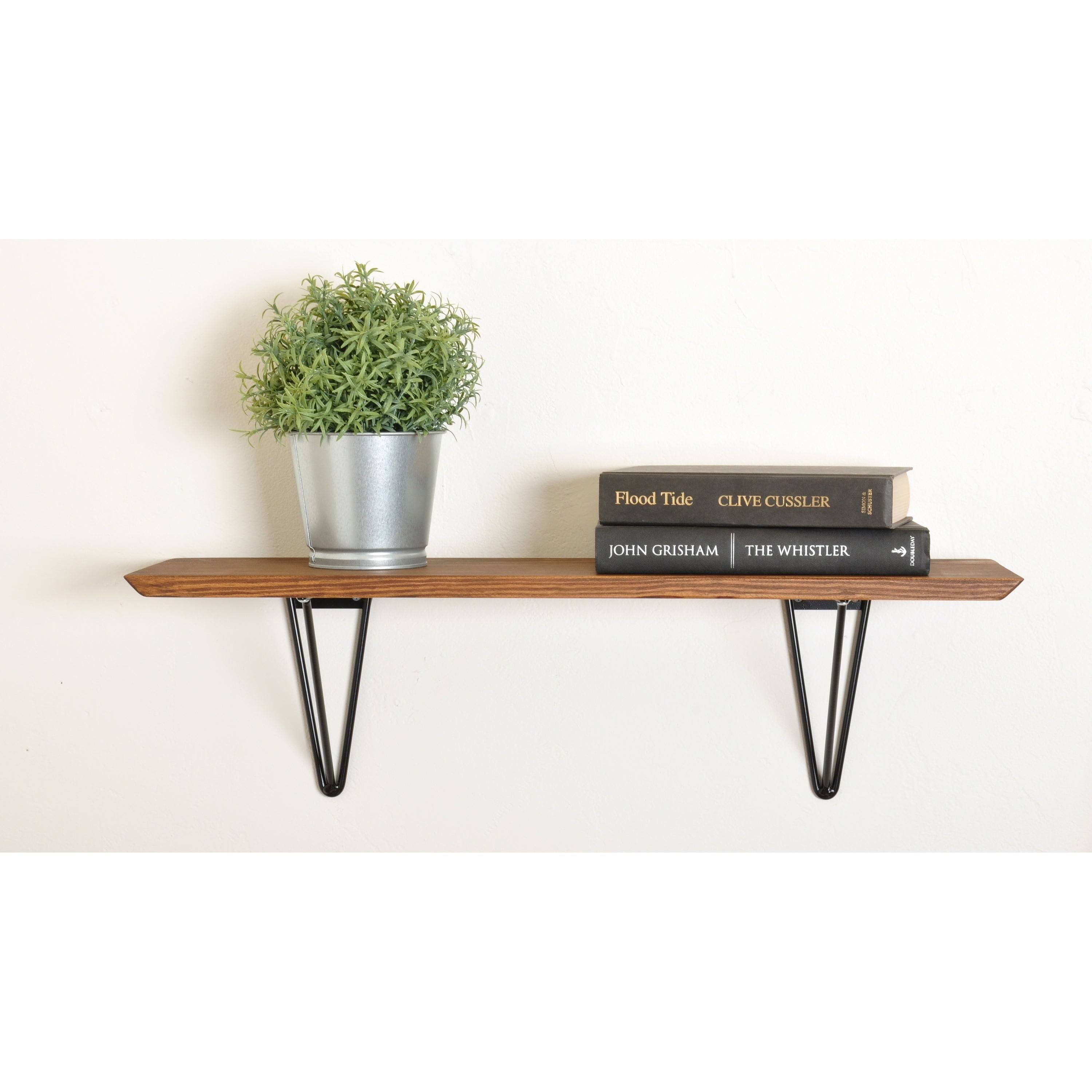 Dark Brown Wood Bracket Shelf J303