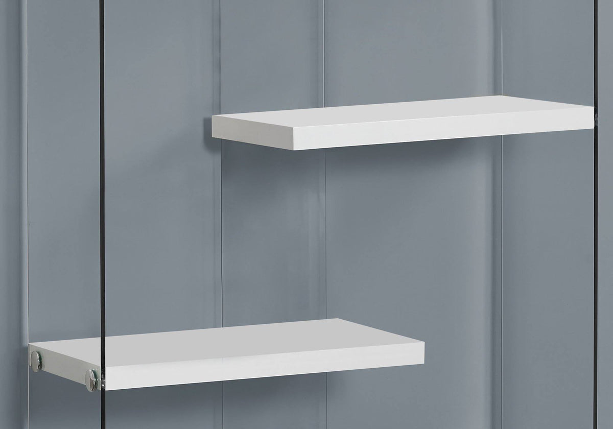 Tempered Glass Bookcase Glossy White B1133