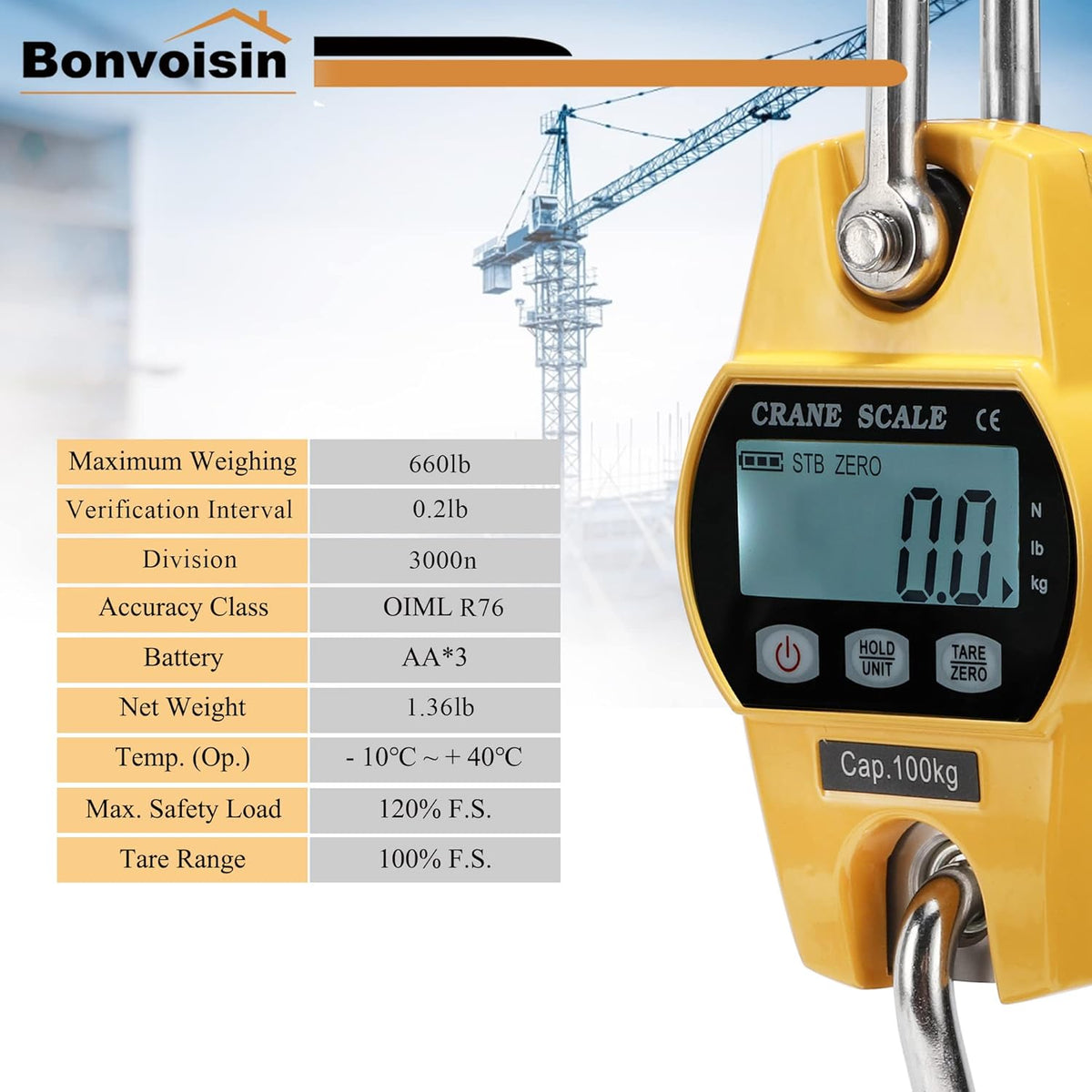 Mini Digital Crane Scale 300kg/660lb Pack of 2 Z915418